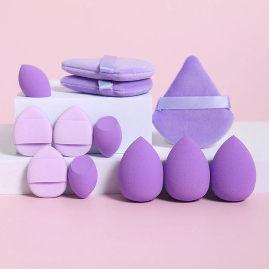 12-Piece Makeup Sponge Set – Powder, Cushion, and Beauty Sponges